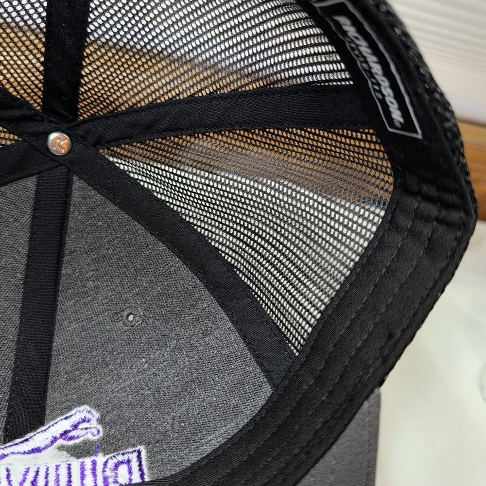 Richardson 112 PUMAS Hat Gray Purple Mesh Back Snapback Trucker Cap - Excellent - Picture 10 of 13